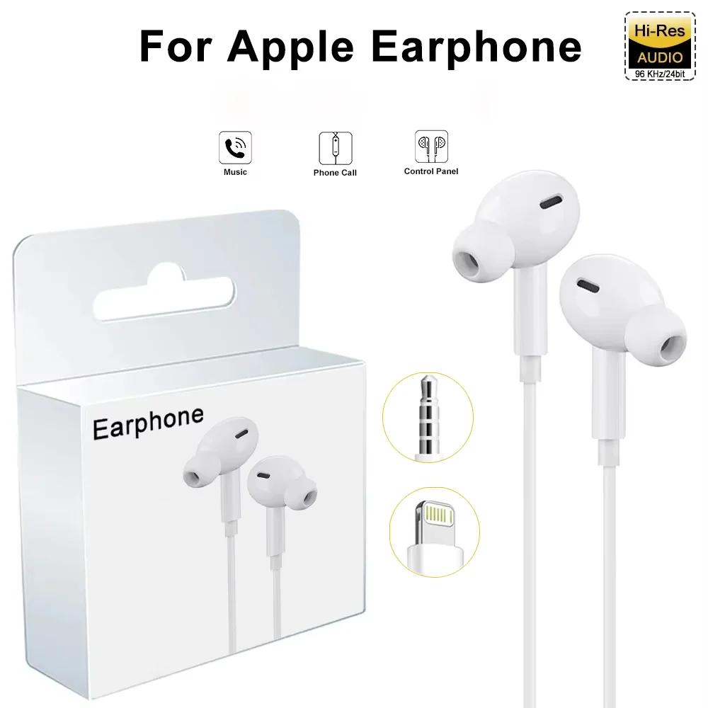 Para auriculares Apple para iPhone 15 14 13 12 11 Pro Max X 8 Plus auriculares Bluetooth con cable Accesorios