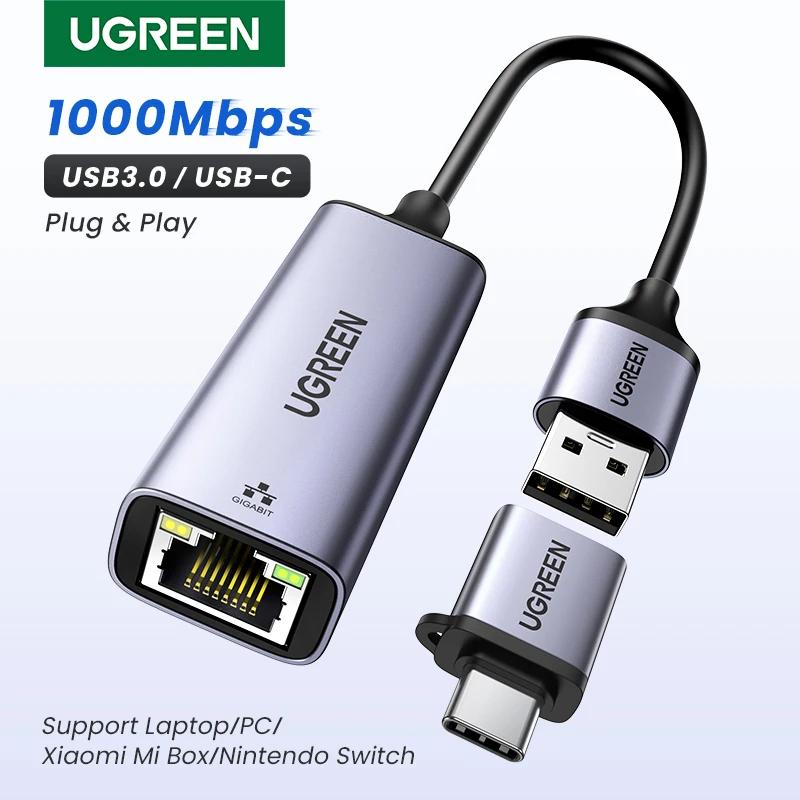 UGREEN USB Ethernet Adapter USB3.0 1000Mbps USB RJ45 Network Card for Laptop Xiaomi Mi Box S Nintendo Switch PC Internet USB Lan