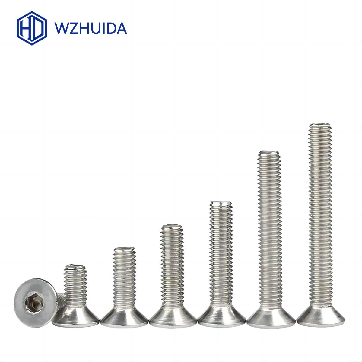 WZHUIDA-tornillo hexagonal de cabeza plana avellanada, M2, M3, M4, M5, pernos Allen, M6, M8, M10 DIN7991, acero inoxidable 304