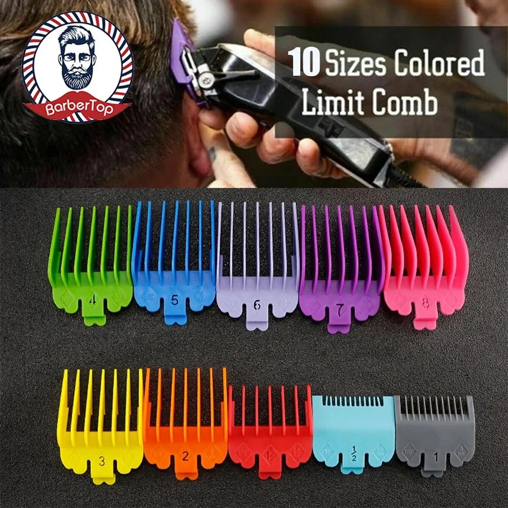 10Pcs/Bag Hair Clipper Limit Comb Guide Limit Comb Trimmer Guards Attachment 3-25mm Universal Colorful