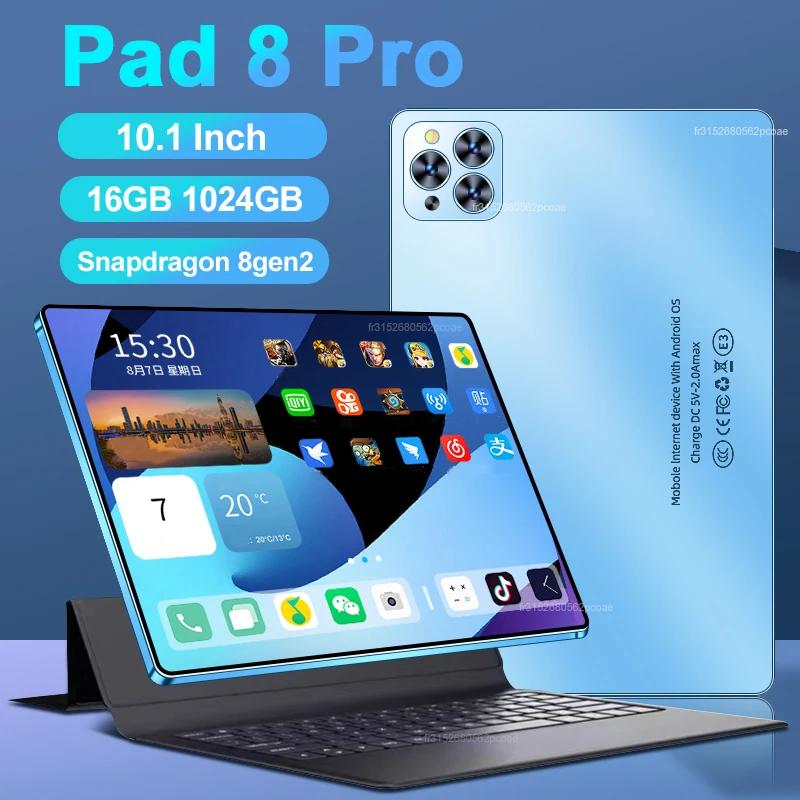 Tableta Original Pad 8 Pro de 10,1 pulgadas, Android 13, Snapdragon 8gen2 Global, 16GB + 1024GB, 10000mah, 5G, SIM Dual, WIFI, Pantalla Completa HD