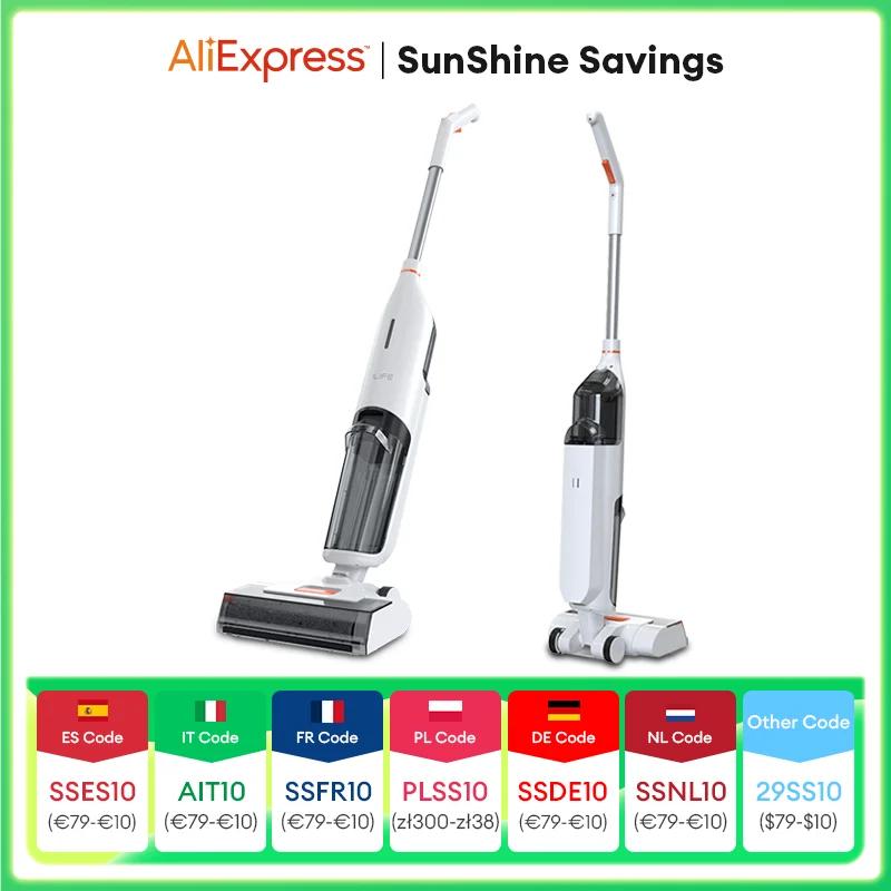 ILIFE W90 Cordless Wireless Wet Dry Smart Mop Washing , 5500Pa Suction, 1 Min Self Cleaning, Large Dual Water Tank