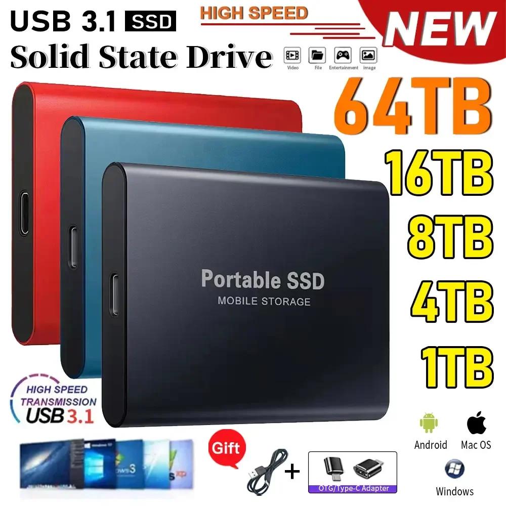 High-speed External Solid State Drive 1TB Portable External Hard Drive ssd 2TB  External hard disk ssd hard drive For Laptop Mac