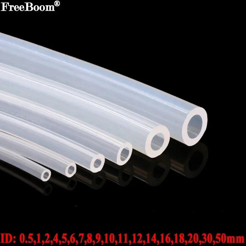 Manguera de goma de silicona de calidad alimentaria, tubo de silicona Flexible transparente de 1M, diámetro 1 2 4 5 6 7 8 9 10 11 12 14 16 18 20 30 50mm