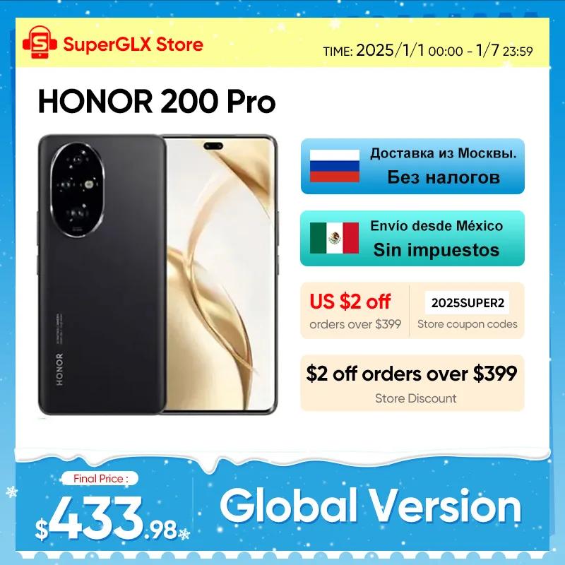 2024 versión Global HONOR 200 Pro Snapdragon 8s Gen 3 5G Smartphone 6,78 ''120Hz pantalla AMOLED compatible con HONOR 100W SuperCharge