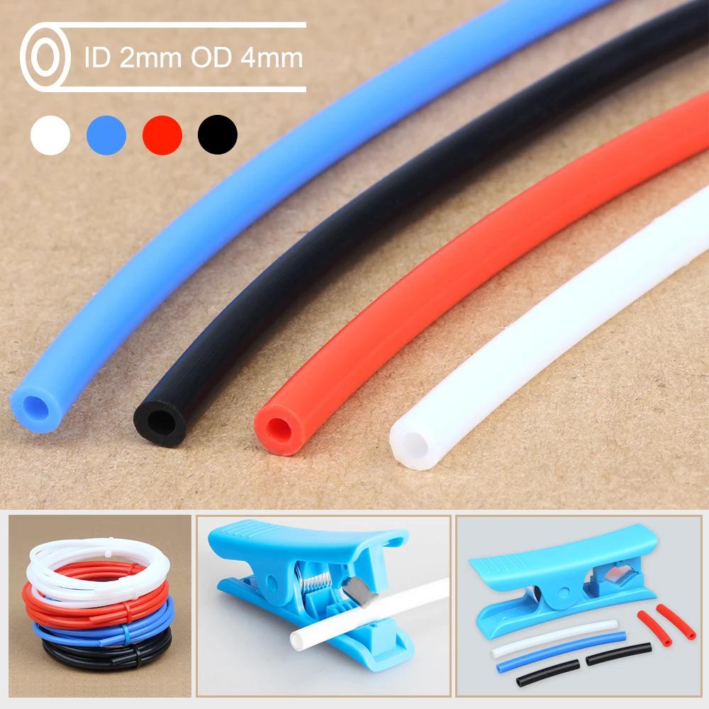 Piezas de impresora 3D 3DSWAY, tubo de PTFE de 1M y 2M, extrusora Bowden de tubo Teflonto de 1,75mm ID2mm OD4mm con tubo de filamento cortador para Ender3