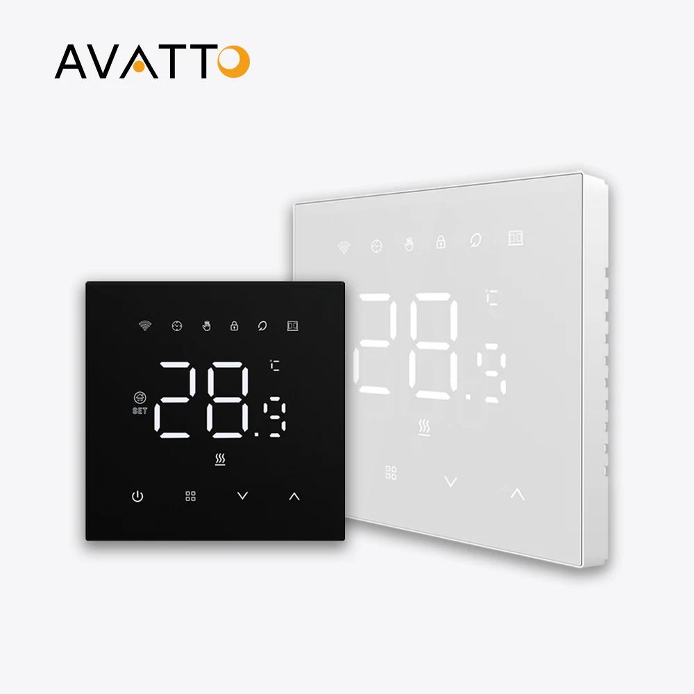 AVATTO-termostato de calefacción con WiFi para el hogar, controlador de temperatura eléctrico inteligente de calefacción de suelo y agua, compatible con Tuya, Google Home, Alexa y Alice, 220v