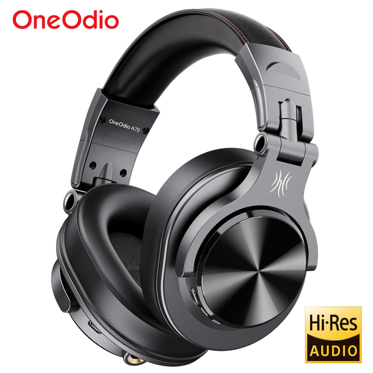 auriculares bluetooth inalámbricos Oneodio Fusion A70, Hi-Res Audio Over Ear audífonos con microfono para movil monitores de estudio cascos con cable para DJ musica 72H de alta calidad