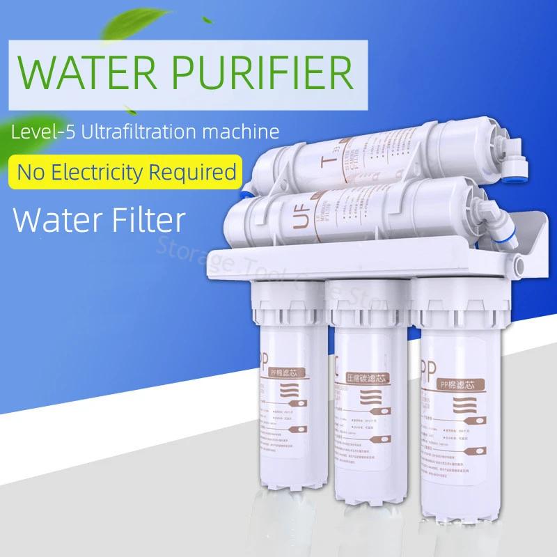 3+2 Water Filter System 5 Stages Drinking Water Filter System Purification for Household Kitchen with Filter Cartridge Kit Tap