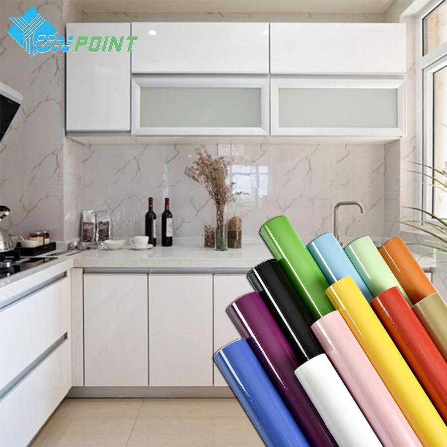 Película decorativa DIY de color blanco perla, papel de pared autoadhesivo de PVC, pegatinas de renovación de muebles, papel tapiz impermeable para armario de cocina