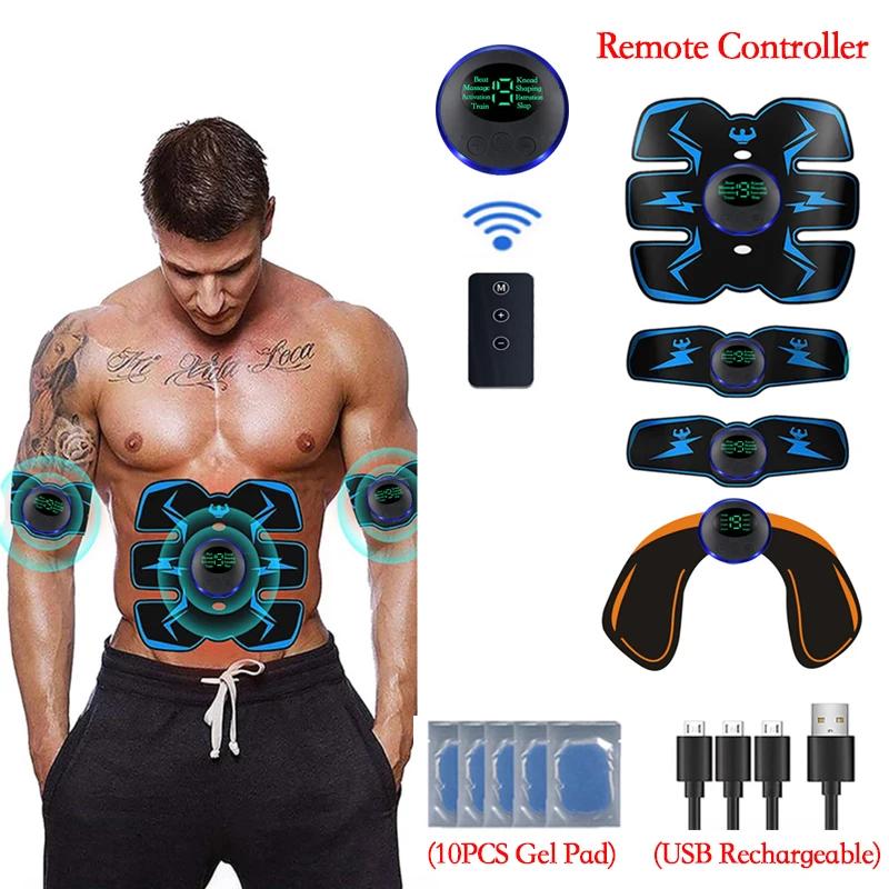 Estimulador muscular EMS con control remoto, estimulador eléctrico inteligente para Fitness, entrenamiento Abdominal, pegatinas para pérdida de peso, masajeador adelgazante corporal