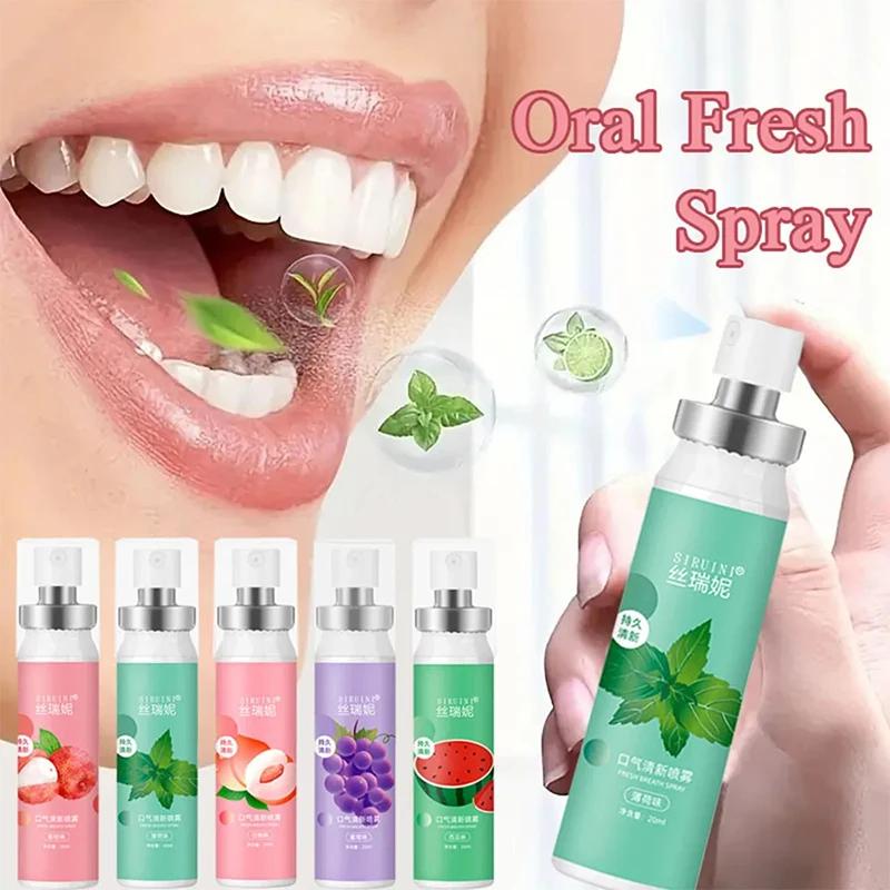 Spray Oral para eliminar el mal aliento, pulverizador fresco de larga duración, ambientador de aliento portátil afrutado, productos refrescantes para el cuidado bucal