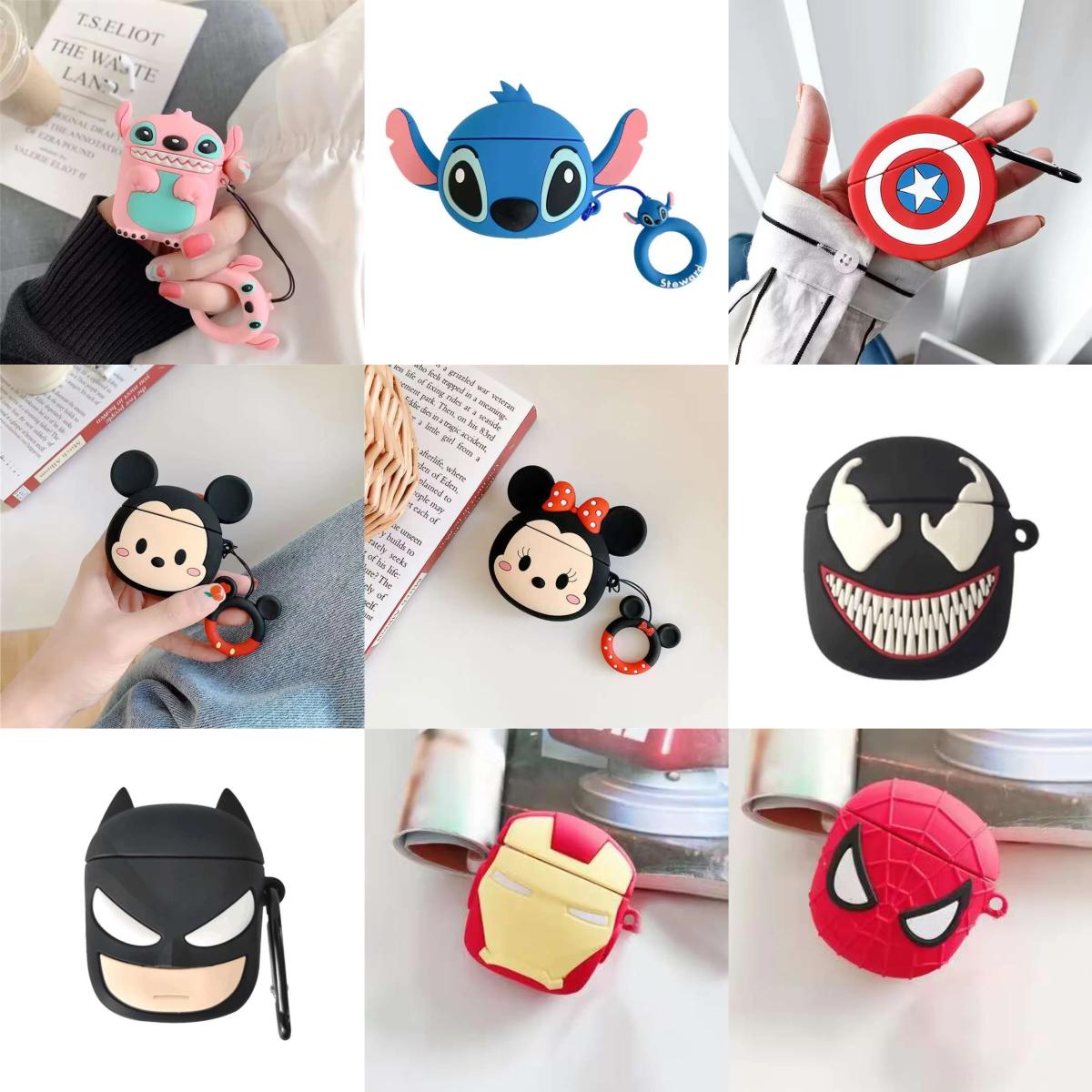 Funda de silicona con dibujos animados 3D para Airpods 1, 2, 3 Pro, funda protectora para auriculares inalámbricos, Airpods Pro2 con gancho