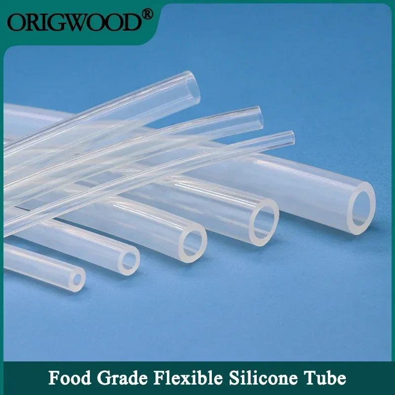 Manguera de goma de silicona transparente de grado alimenticio, tubo de silicona Flexible no tóxico, ID 0,5, 1, 2, 3, 4, 5, 6, 7, 8, 9, 10, 12, 13, 14mm, O.D, 1/5/10M