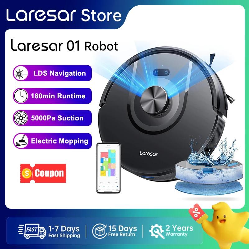 Laresar 01 Robot Vacuum Cleaner Mop LDS Lidar Navigation 5000Pa Smart Planned Mapping Home Floor Washing Carpet Pet Hair Clean