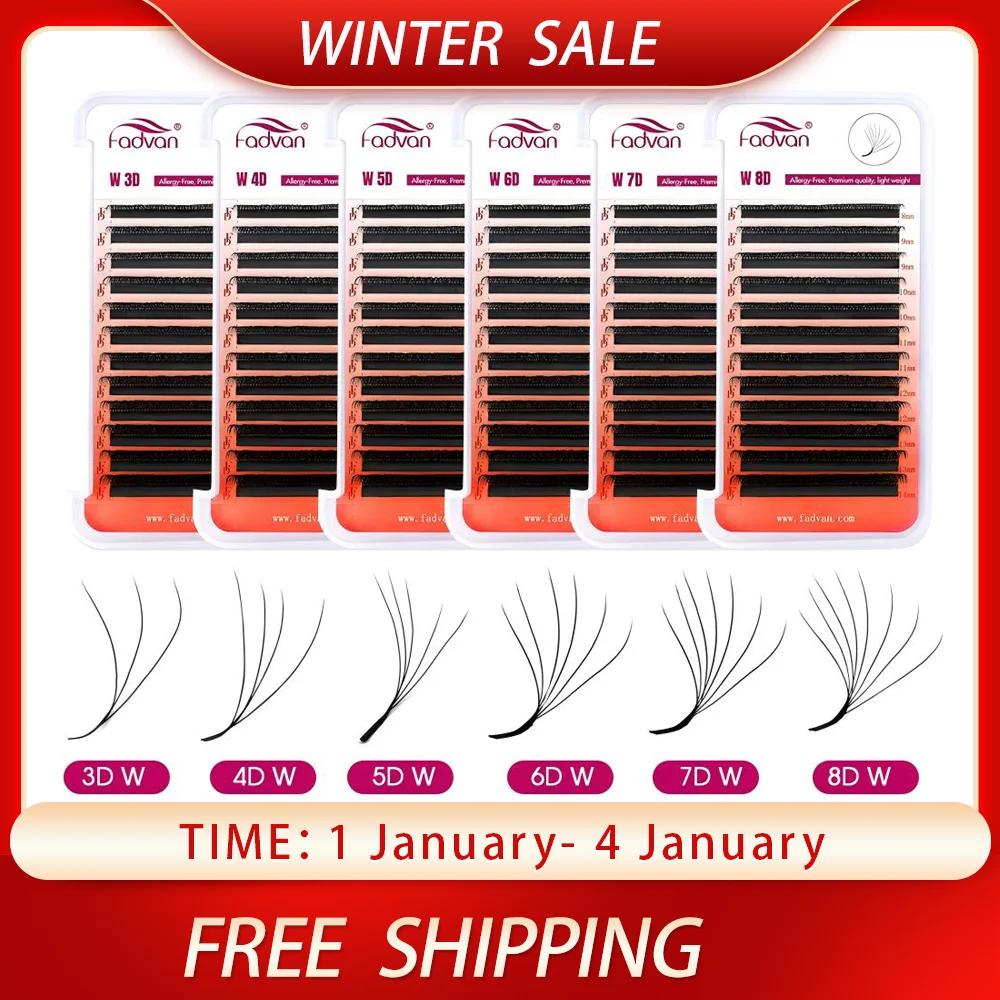 FADVAN W Shaped Lashes 2D 3D 4D 5D 6D 7D 8D Premade Volume Fans Faux Mink Eyelashes Brazilian Volume Natural Soft YY Lashes