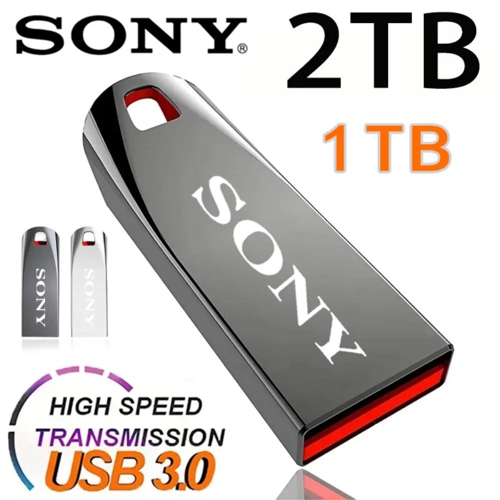 SONY-unidades Flash originales, USB 3,0 de 2TB, Mini unidad colgante de Metal de alta velocidad, unidad portátil de 1TB, almacenamiento de Memoria resistente al agua, disco U