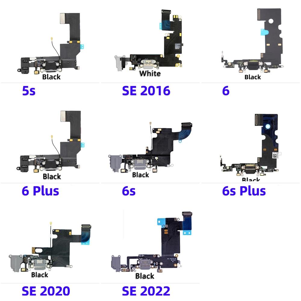 AiinAnt-puerto de carga USB, conector de base de carga, Cable flexible para iPhone 6 6s Plus 5S SE 2020 2022, piezas de reparación de teléfono