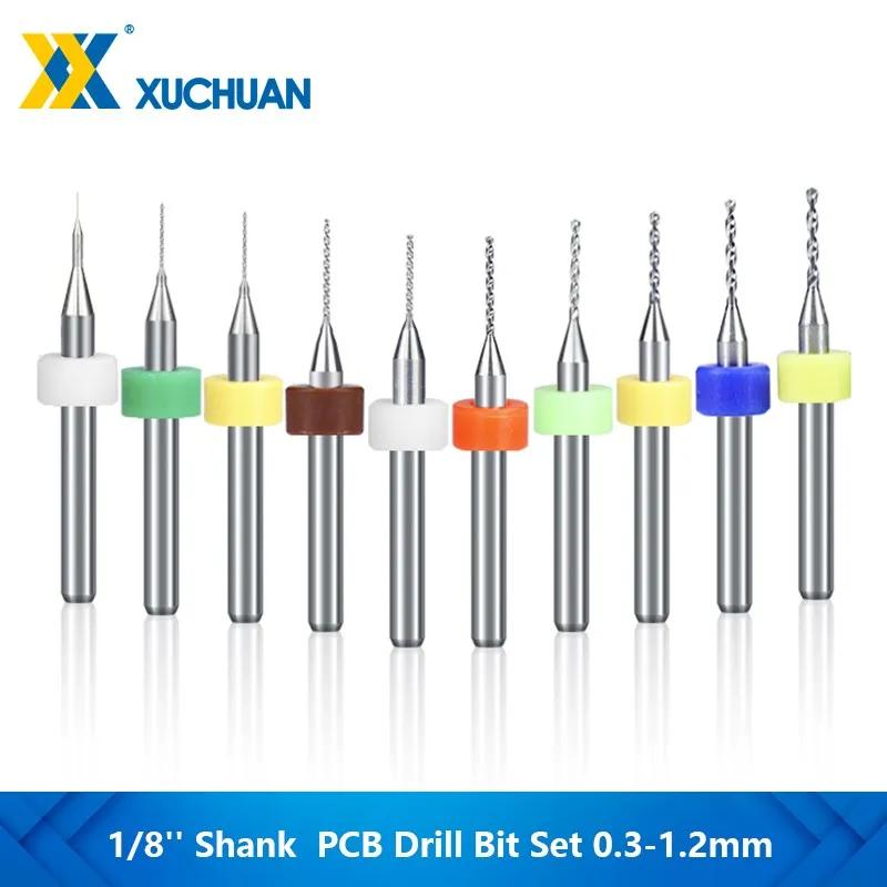 Juego de brocas Mini CNC PCB 10 piezas de broca de pistola de carburo de 0,1-1,2mm 1/8 ''para placa de circuito impreso PCB cortador de perforación