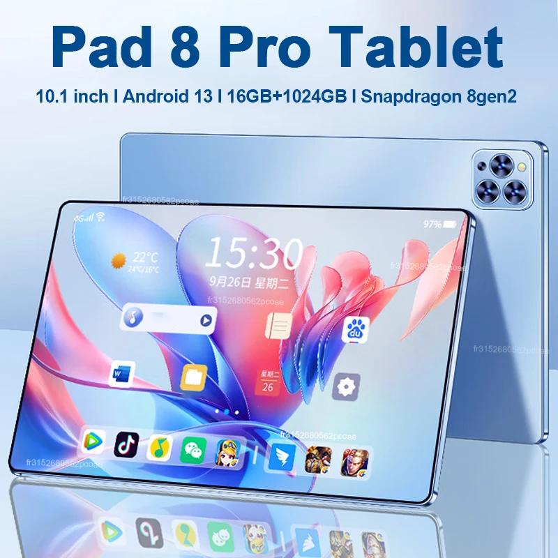 Tableta Original Pad 8 Pro de 10,1 pulgadas, Android 13, Snapdragon 8gen2 Global, 16GB + 1024GB, 10000mah, 5G, SIM Dual, WIFI, Pantalla Completa HD