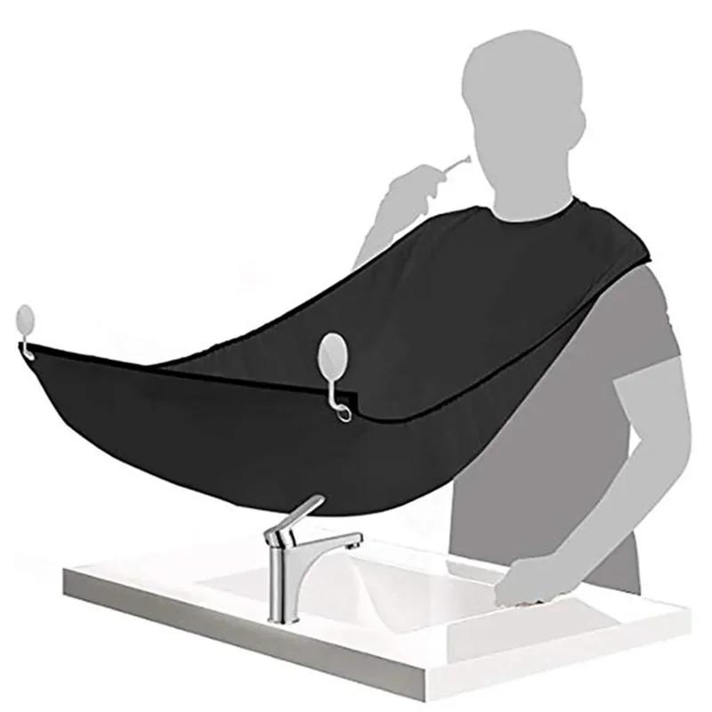 Delantal de afeitado de barba para hombre, accesorio de afeitado de pelo negro, soporte para recortador Ib, receptor de barba, impermeable, herramientas de limpieza del hogar