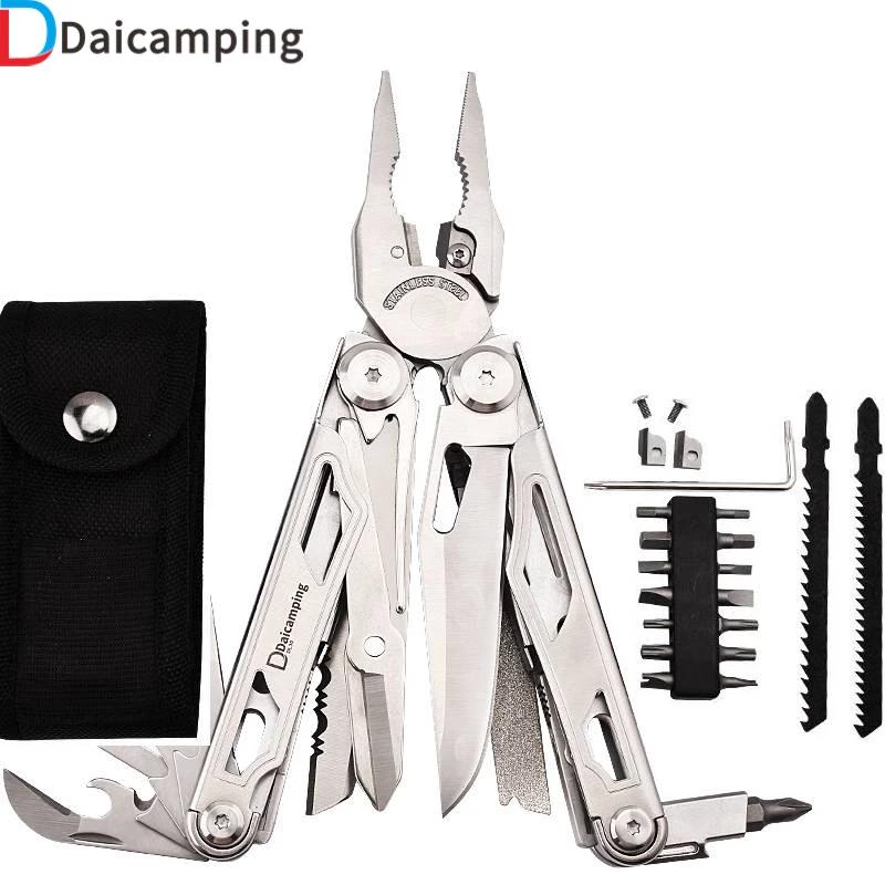 Daicamping DL30 multiherramientas manuales Diy multiherramienta abrazadera cuchillos plegables cortadores de tijera EDC equipo de supervivencia alicates manuales