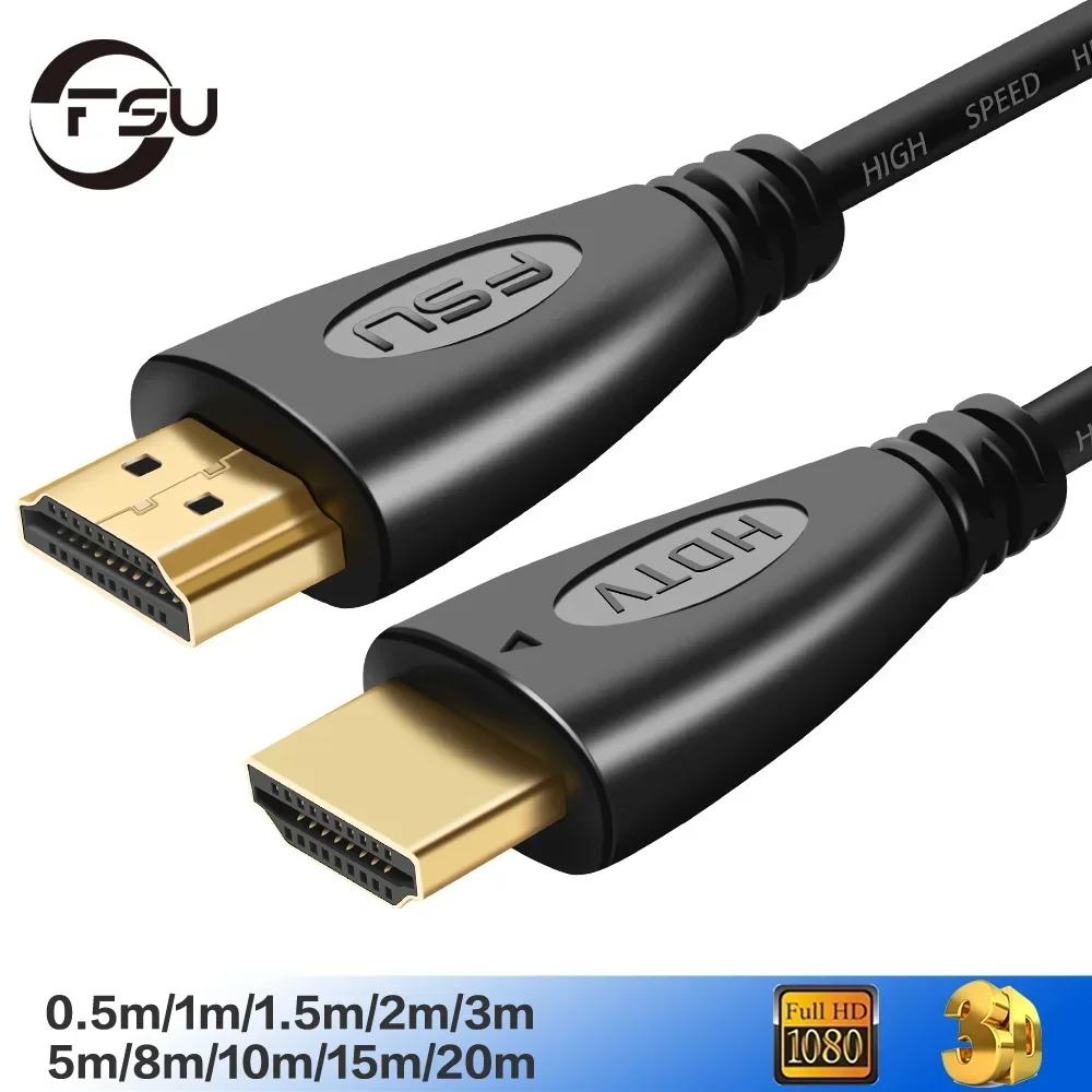 FSU Cable compatible con HDMI Cables de vídeo chapado en oro 1,4 4K 1080P Cable 3D para conmutador divisor HDTV 0,5 m 1m 1,5m 2m 3m 5m 10m