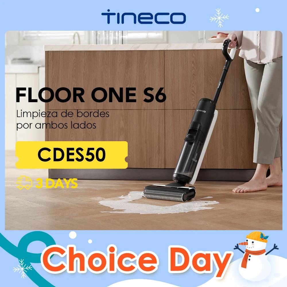 Tineco Floor One S6 – Lavadora de Pisos Inalámbrica Todo en Uno, Limpieza de Bordes de Doble Cara, Tiempo de Funcionamiento Largo, Ideal para Suciedad Pegajosa/Pelo de Mascotas, Autolimpieza