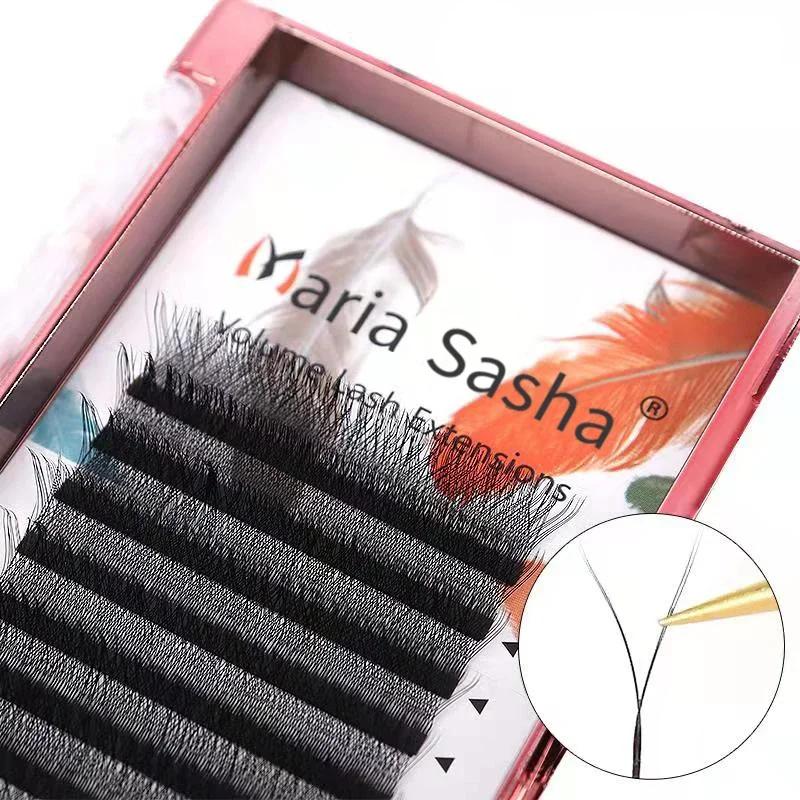 Extensiones de pestañas de volumen MARIA YY M/L Curl Y Wire Beauty 7mm mechones de pestañas rusas suministros de etiqueta privada maquillaje al por mayor