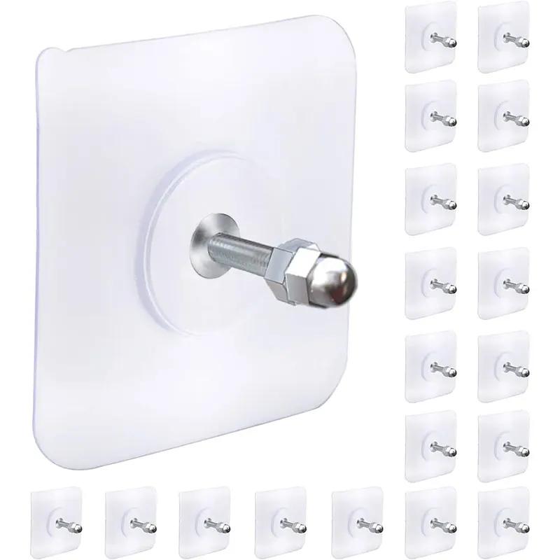 Ganchos de pared con tornillo, colgadores autoadhesivos sin costuras, gancho adhesivo sin tornillos para montaje en pared, cocina, baño, hogar y oficina, 2-10 Uds.