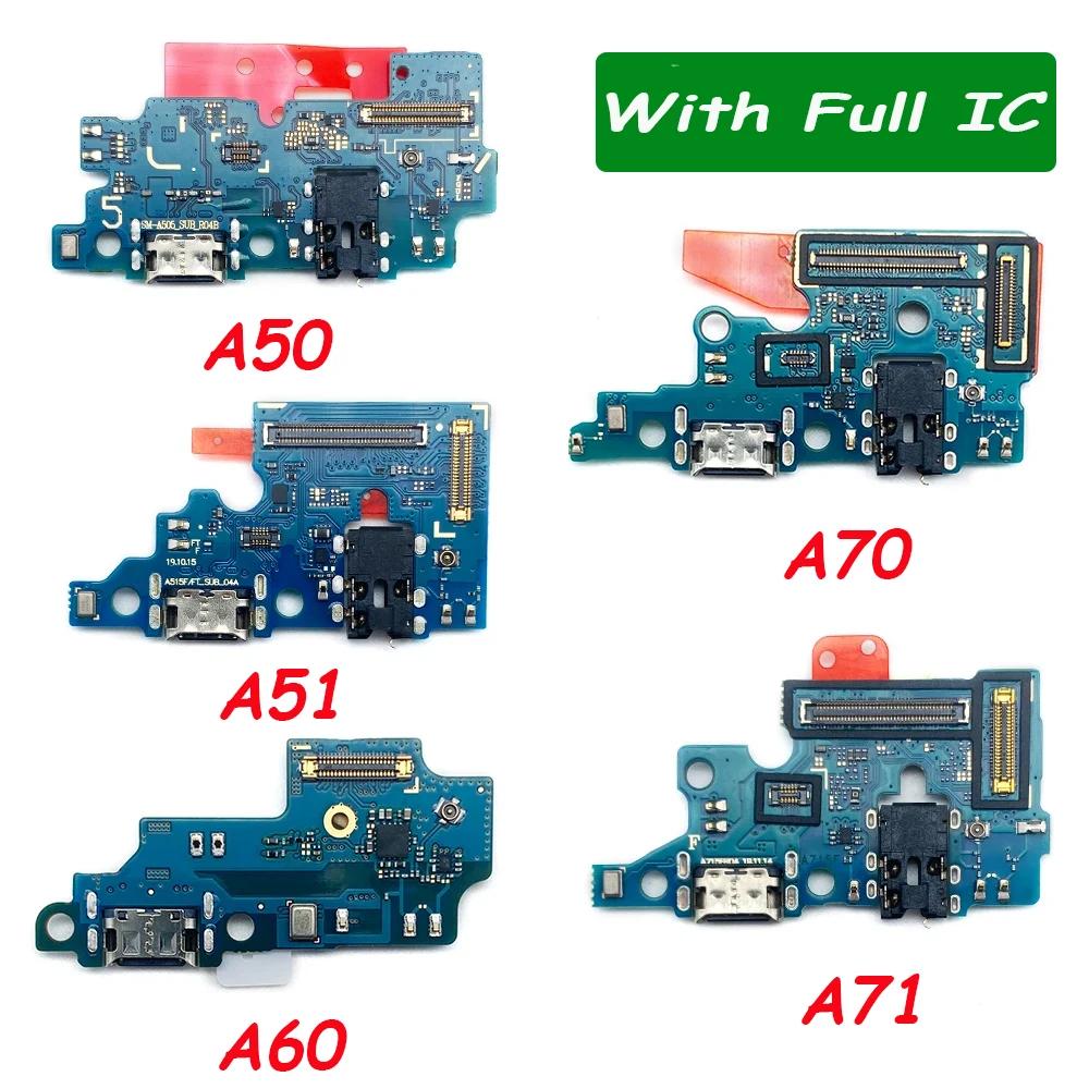 Puerto de carga de cargador USB para Samsung A71, A70, A51, A50, A41, A40, A31, A30, A21S, A20, A60, A10, Conector de base, placa de micrófono