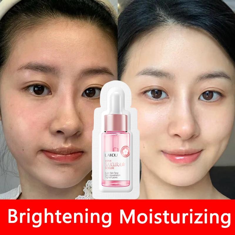 Sakura Face Care Serum Smooth Wrinkle Face Lifting Facial Serum Moisturizer Whitening Brighten Korean Skin Care Products 1.5ml*3