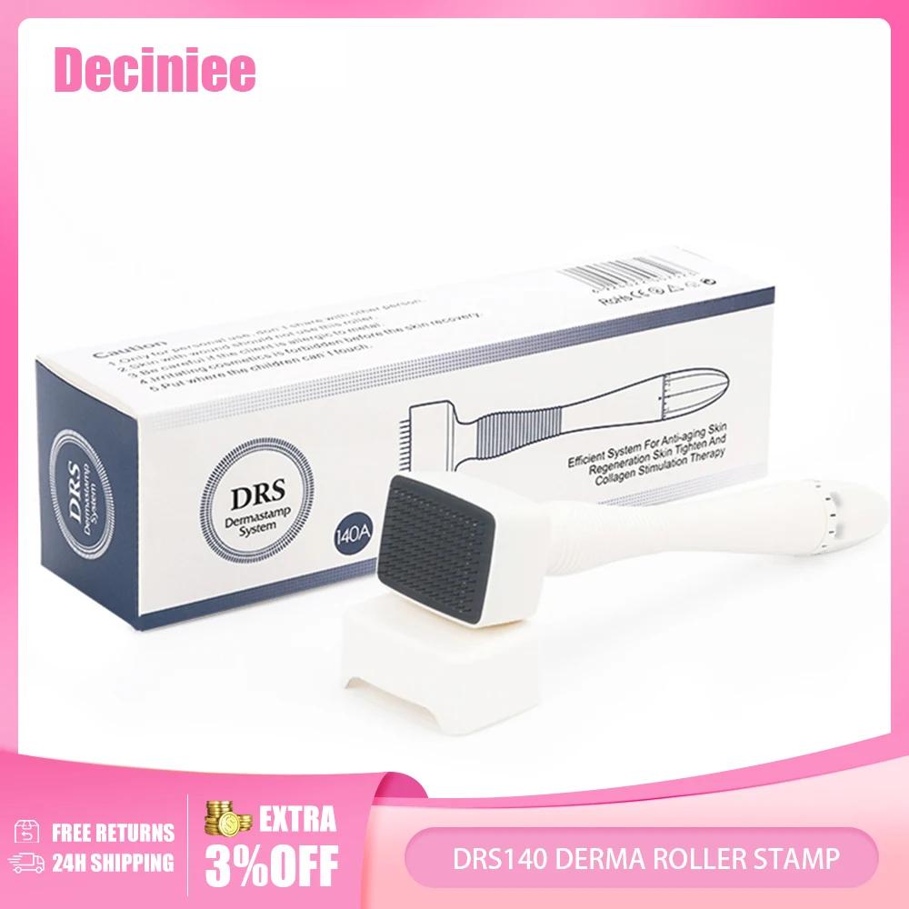 DRS140 Derma Roller Stamp Longitud de aguja ajustable Microneedle Antienvejecimiento Arrugas Pérdida de cabello Terapia Beauty Derma Rolling System para el cuidado de la piel Profesional