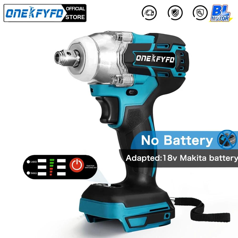 2 IN 1 Brushless Cordless Electric Impact Wrench 1/2 inch Screwdriver Socket Power Tools Compatible for Makita 18V（no battery）