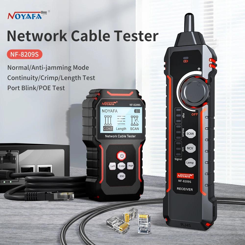 NOYAFA NF-8209S Network Cable Tester Cable Tracker Cat5 Cat6 PoE Tester Detect Length Continuity Test with NCV & Lamp