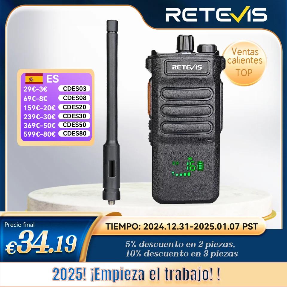 Retevis RT86 Walkie Talkie Largo Alcance Profesional Walkie Talkies 1 o 2 Pcs PTT Walkie Tolkie 1 o 2 Piezas Linternas De Alta Potencia Emisoras Largo Alcance Talkie Walkie Radios De Comunicación VOX Walkie-talkie