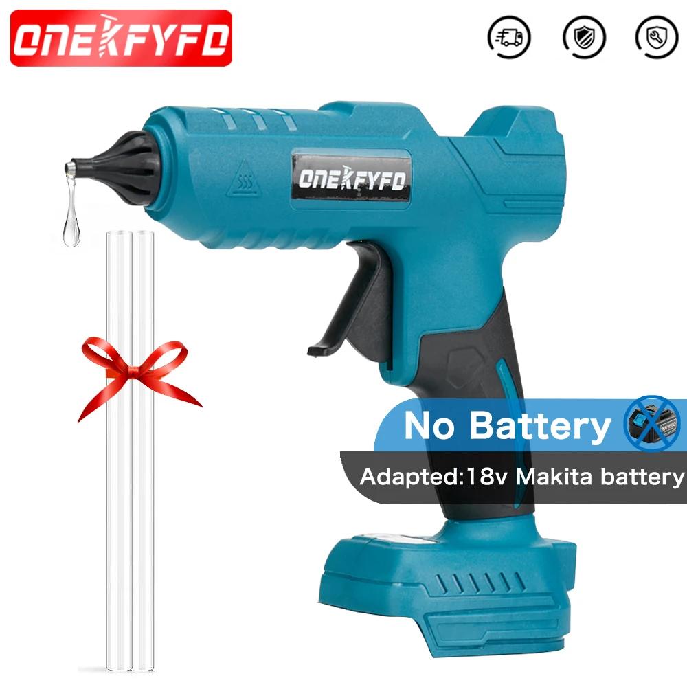 ONEKFYFD pistola de pegamento caliente inalámbrica para Makita, herramienta de reparación térmica eléctrica, Mini pistolas de pegamento industriales, batería de litio de 18V