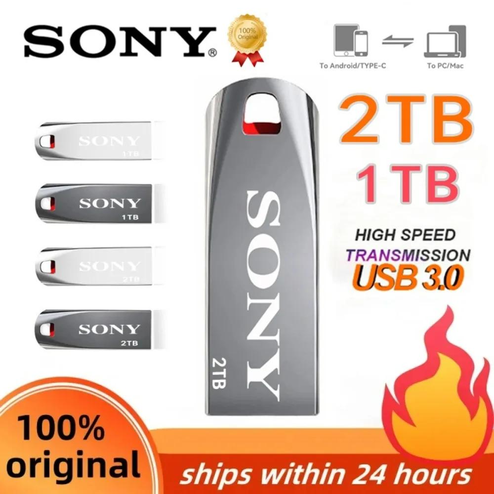 SONY Original 2TB USB 3,0 Unidades Flash de Metal de alta velocidad Pendrive 1TB 2GB Unidad Usb portátil Memoria impermeable Disco Flash Usb