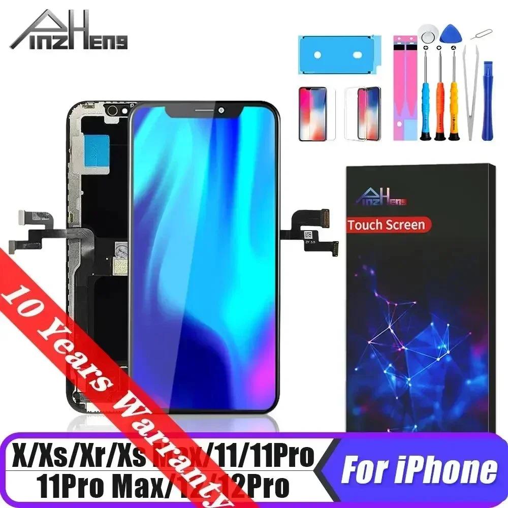 PINZHENG pantalla de alta calidad AMOLED INCELL LCD OLED OEM para iPhone 11 12 13 Mini Pro Max XS XR MAX reemplazo de pantalla con herramienta