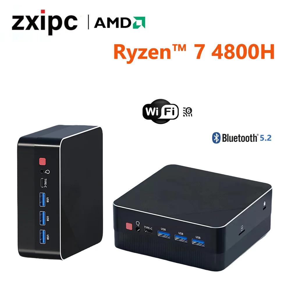 Mini ordenador de juegos AMD Ryzen7 5700U 4800H 5800H 4500U bolsillo Dual HDMI LAN WIFI6 BT5.2 NUC ordenador de escritorio de oficina DDR4 NVMe