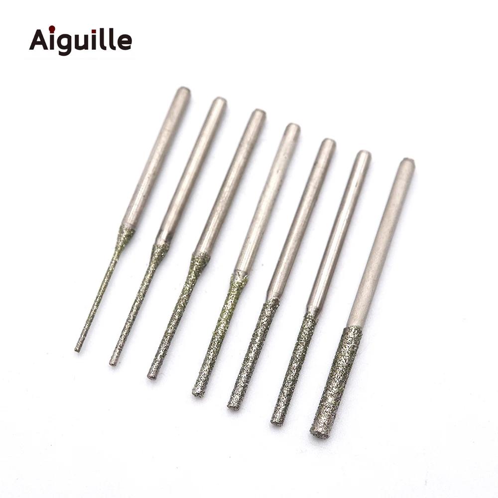 10pcs/set Diamond Grinding Point Diamond Drilling Bits Ultralong Drilling Bits 0.8mm-2.5mm Jade Stone Grinding Burr