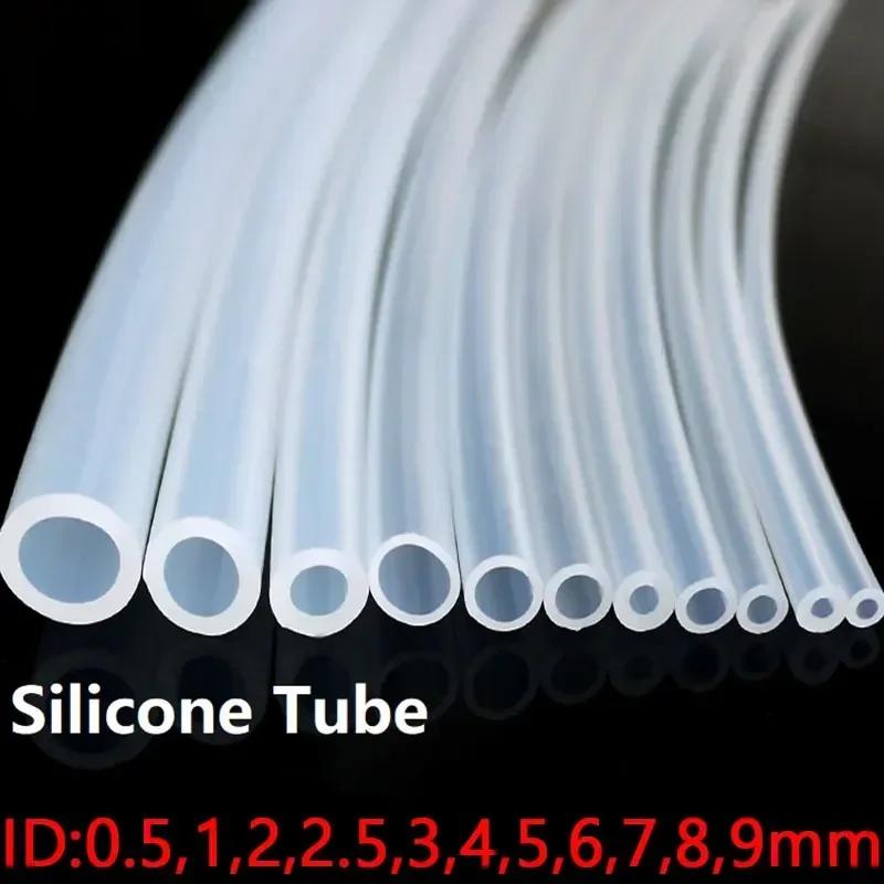 Manguera de goma de silicona transparente de calidad alimentaria ID 0,5 1 2 3 4 5 6 7 8 9 10 mm OD Tubo de silicona flexible no tóxico Claro suave 1 metro