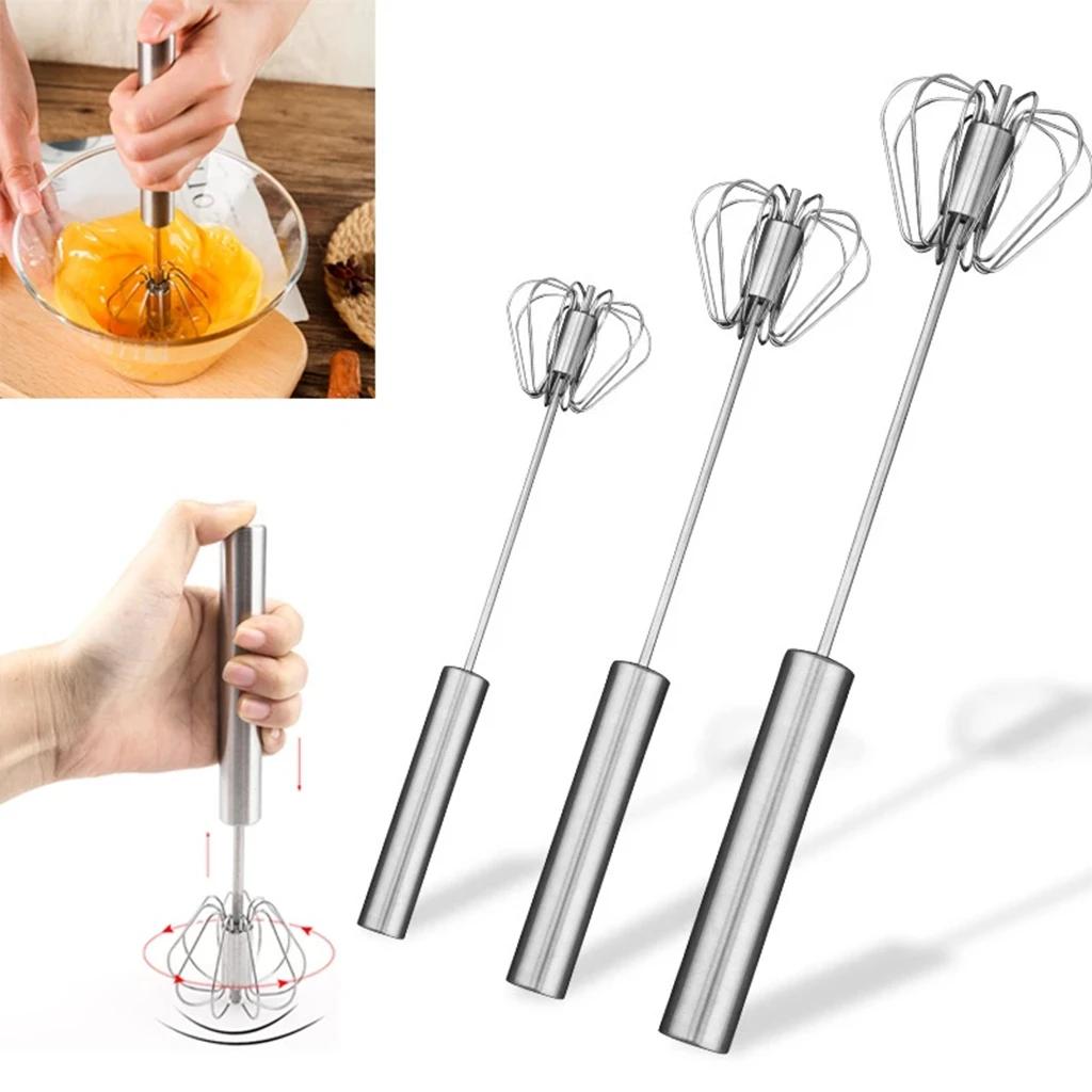 Batidora semiautomática batidora de huevos batidora Manual de acero inoxidable utensilios de crema de giro automático mezclador de cocina herramientas de huevos