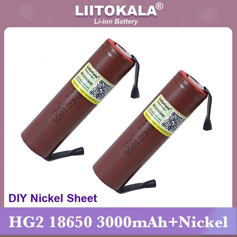 Liitokala-batería recargable HG2 100%, pila de 18650 mAh, 18650HG2, 3000 V, descarga, 20A, níquel para manualidades, novedad de 3,6