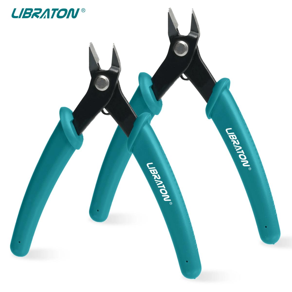 LIBRATON 5.12" Micro Wire Cutter, Precision Mini Flush Cutters and Clean Cut Pliers for Electronics, Model, Jewelry, Model Kits