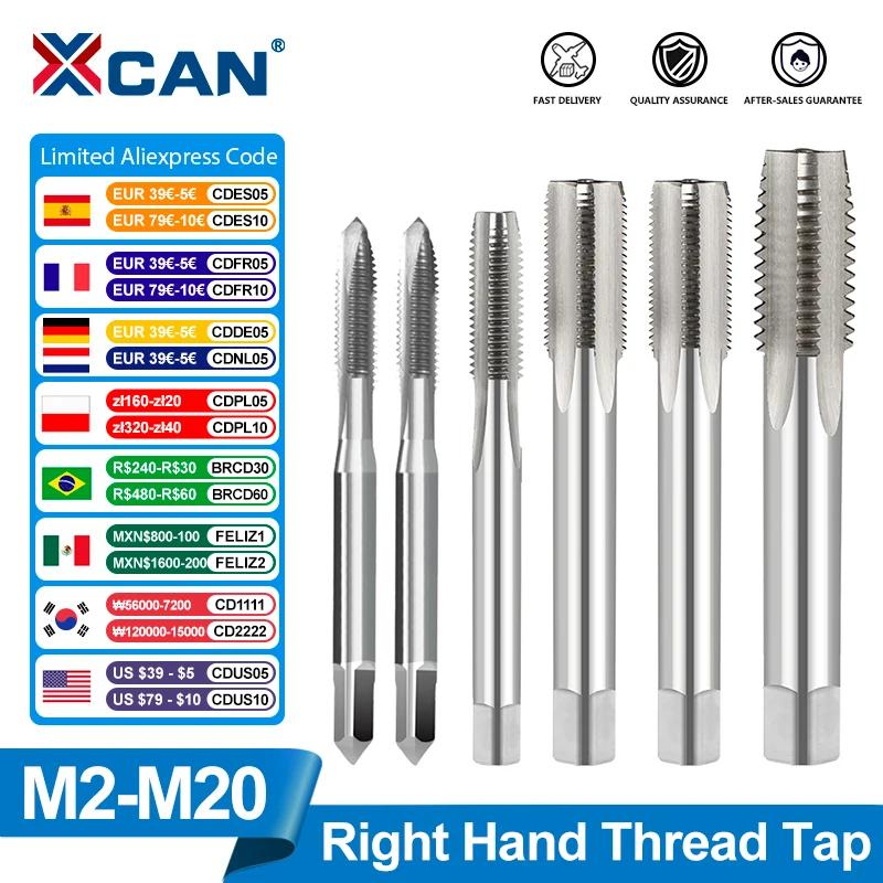 XCAN-grifo de rosca para mano derecha, herramienta de rosca métrica, enchufe de máquina HSS, M2, M3, M4, M6, M7, M8, M10, M12, M14, 1 ud.