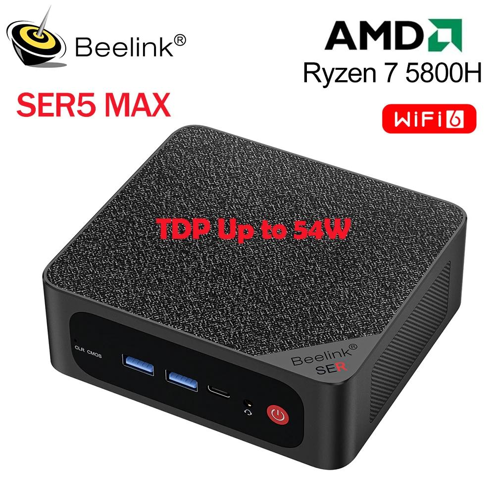 Beelink-Mini PC SER5 Max para juegos, AMD Ryzen 7 5800H, DDR4, 16G, 500G, NVME SSD, 32G, 500G, SER5 Pro, 32G, 1T, WiFi6, 4K, tipo C