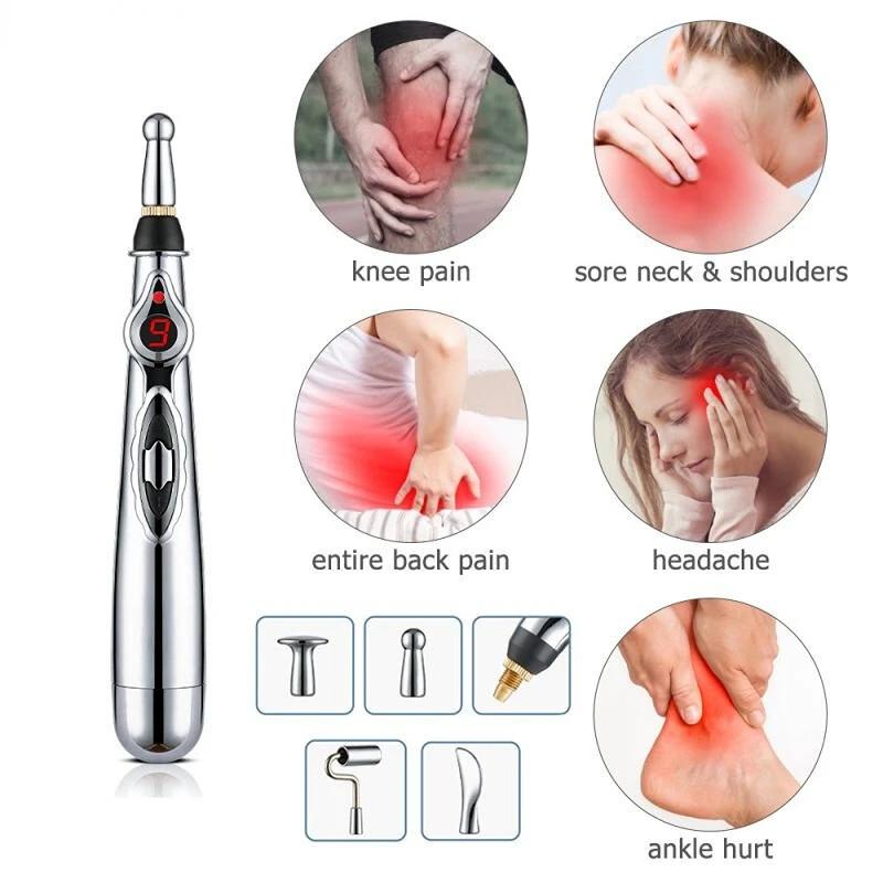 Electric Acupuncture Point Massage Pen Pain Relief Laser Therapy Electronic Meridian Energy Pen Body Head Back Neck Leg Massager