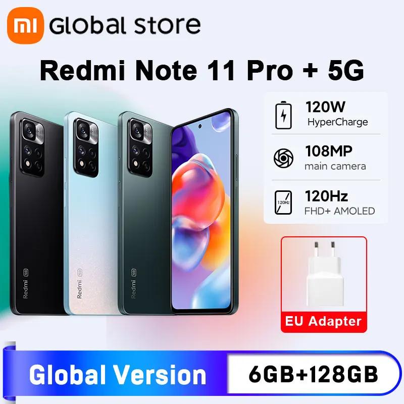 Versión Global Xiaomi Redmi Note 11 Pro+ 5G 6GB RAM 128GB ROM Octa-core Dimensity 920 120W HyperCharge 120Hz AMOLED 108MP