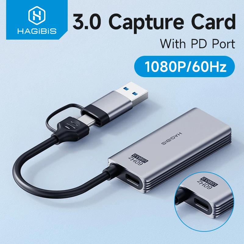 Tarjeta de captura de vídeo Hagibis USB 3,0 con 100W PD para Meta Quest 3 iPad HDMI a USB/tipo-c grabador de vídeo de transmisión en vivo para juegos